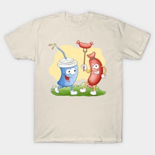 Funny Sausage And Beverage T-Shirt